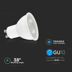 6.5W GU10 Żarówka LED / Kąt: 38' / Barwa:4000K / Ściemniana / Blister 2 szt. / Trzonek: GU10