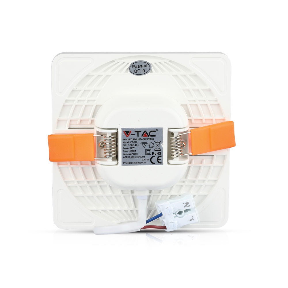 12W Panel LED / Chip SAMSUNG / Barwa:3000K / Kwadrat