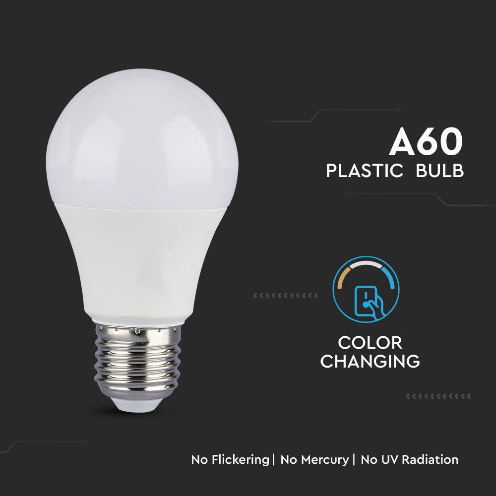 9W A60 Żarówka LED 9W / Barwa: 3w1 / Blister 2 szt. / Trzonek:E27