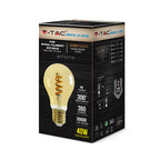 4W Żarówka LED Filament - Spiralna / Klosz: Bursztynowy / Trzonek:E27 / Barwa:2200K