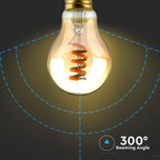 4W Żarówka LED Filament - Spiralna / Klosz: Bursztynowy / Trzonek:E27 / Barwa:2200K