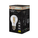 4W Żarówka LED Filament - Spiralna / Klosz: Transparentny /Trzonek:E27 / Barwa:2700K