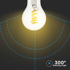 4W Żarówka LED Filament - Spiralna / Klosz: Transparentny /Trzonek:E27 / Barwa:2700K