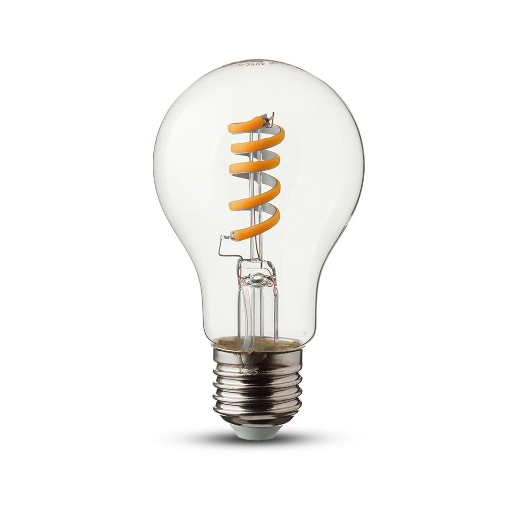 4W Żarówka LED Filament - Spiralna / Klosz: Transparentny /Trzonek:E27 / Barwa:2700K