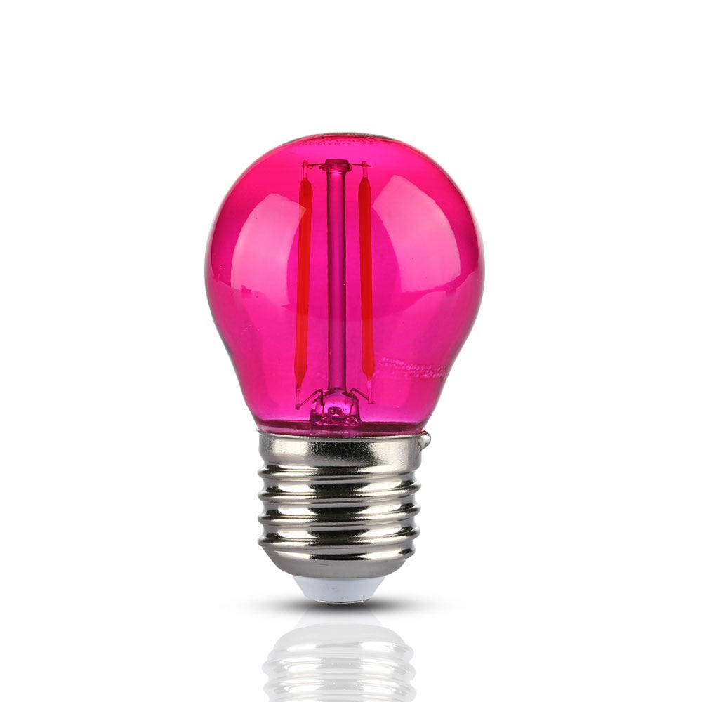 2W G45 Żarówka LED Filament / Różowy / Trzonek:E27