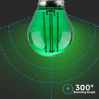 2W G45 Żarówka LED Filament / Zielony / Trzonek:E27