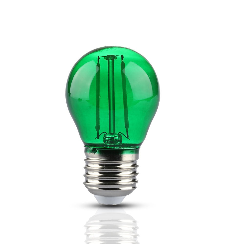 2W G45 Żarówka LED Filament / Zielony / Trzonek:E27