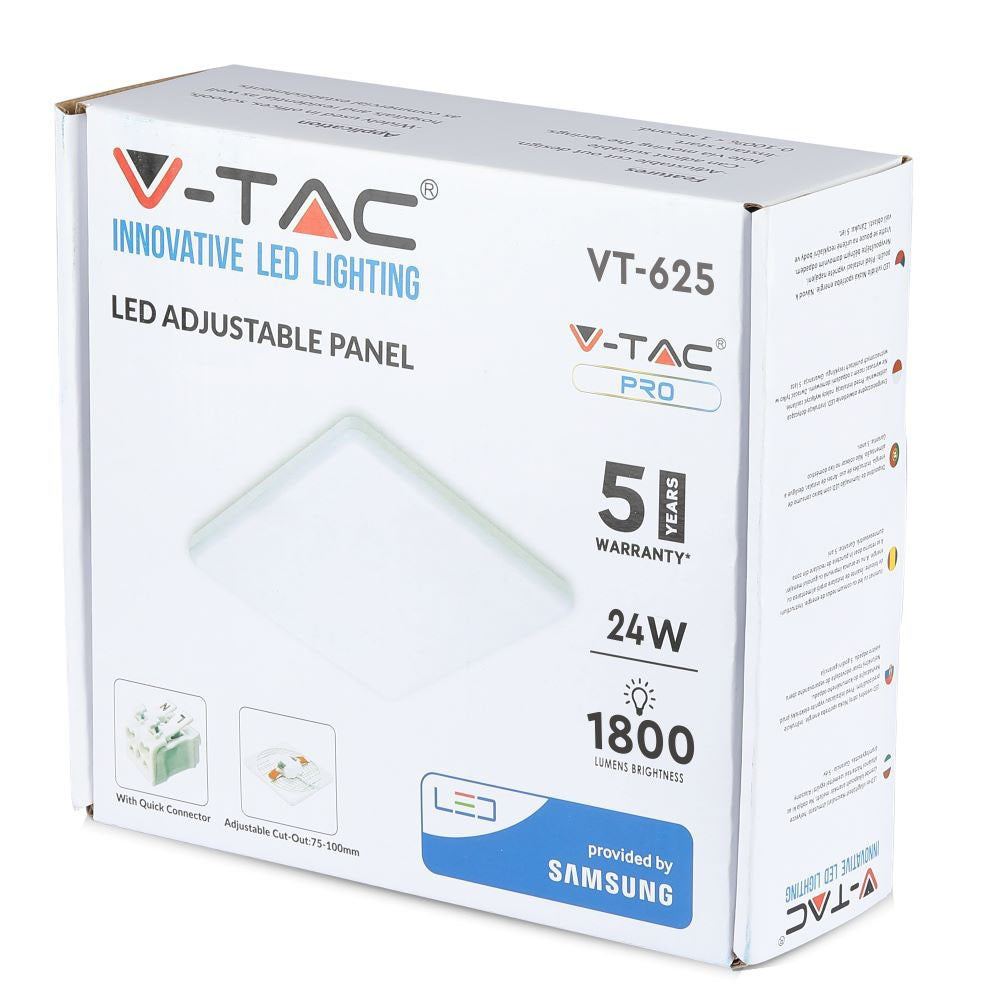 24W Panel LED / Chip SAMSUNG / Barwa:4000K / Kwadrat