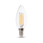 6W C35 Żarówka LED Filament / Klosz Transparentny / Barwa:2700K / Trzonek:E14