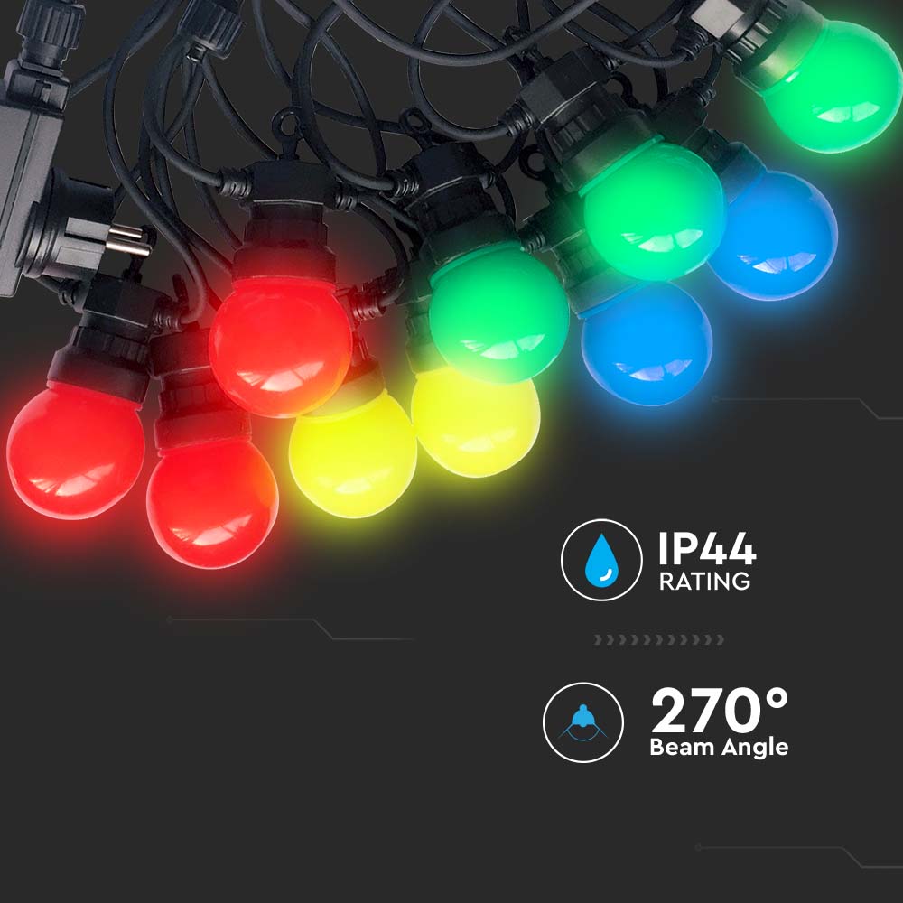 0.5W Girlanda LED / Długość: 5mb / Ilość żarówek: 10x0,5 / Kolorowe kulki