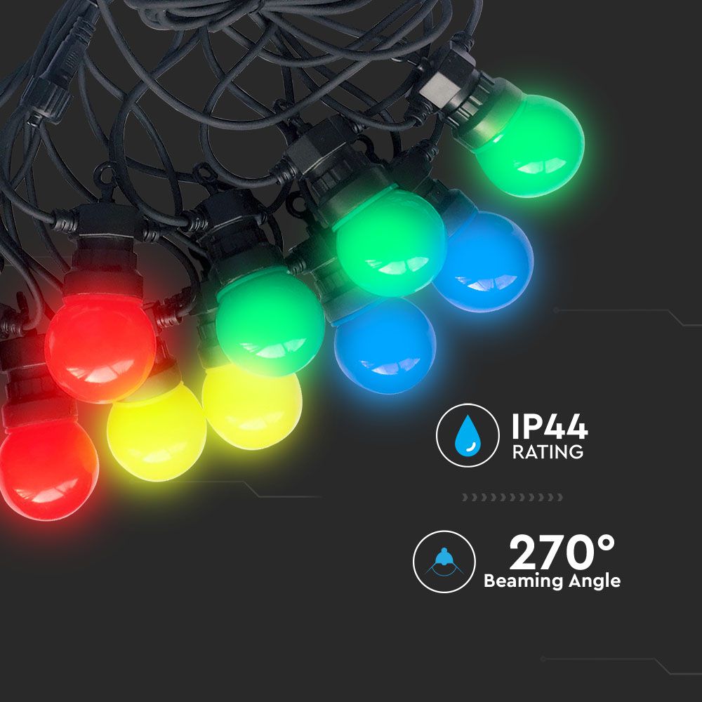 0.5W Girlanda LED / Długość: 10mb / Ilość żarówek: 20x0,5 / Kolorowe kulki