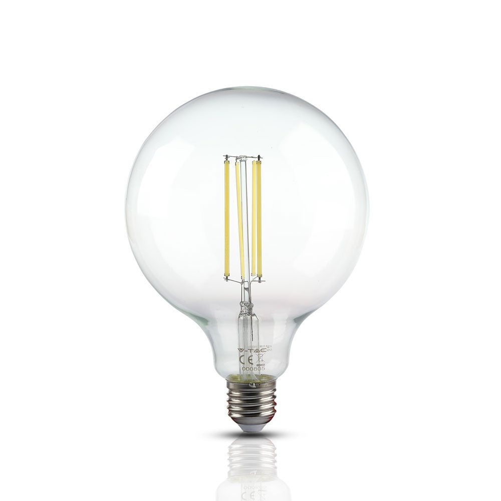 12.5W G125 Żarówka LED Filament / Klosz Transparentny / BARWA:6500K / Trzonek:E27