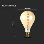 8W A165 Żarówka LED Filament / Barwa:2000K / Ściemniana / Trzonek:E27