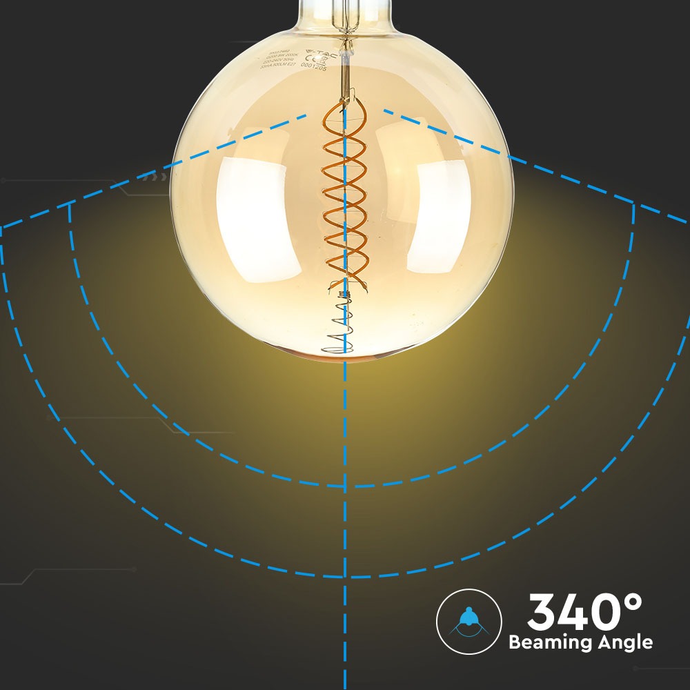 8W G200 Żarówka LED Filament / Barwa:2000K / Ściemniana / Trzonek:E27