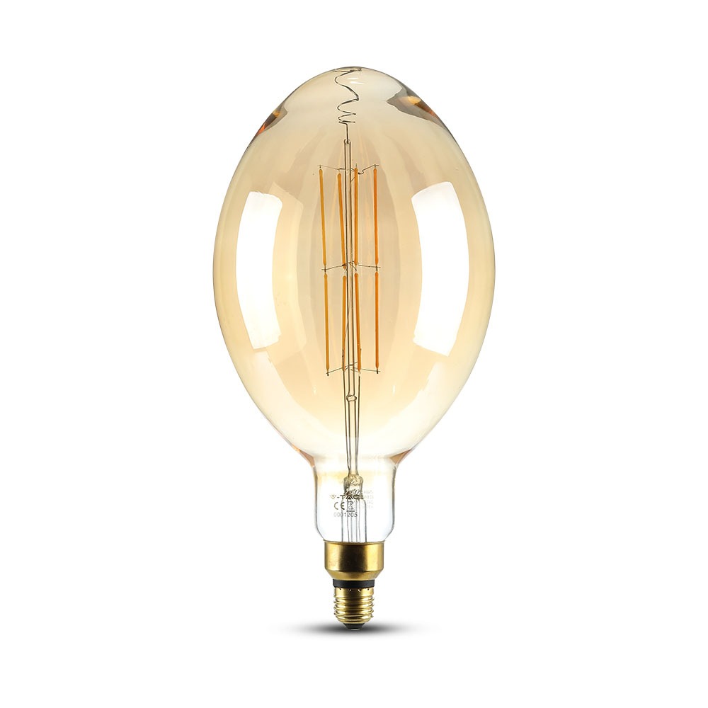 8W Żarówka dekoracyjna LED BF180 / Klosz: Bursztynowy / Barwa:2000K / Ściemniana / Trzonek:E27