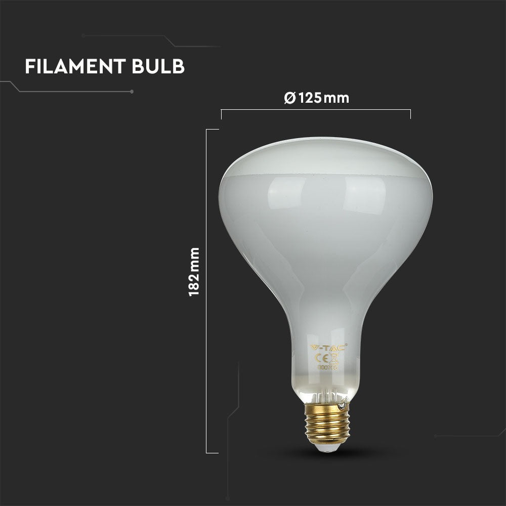 8W Żarówka LED Filament R125 / Barwa:6500K / Ściemniana / Trzonek:E27