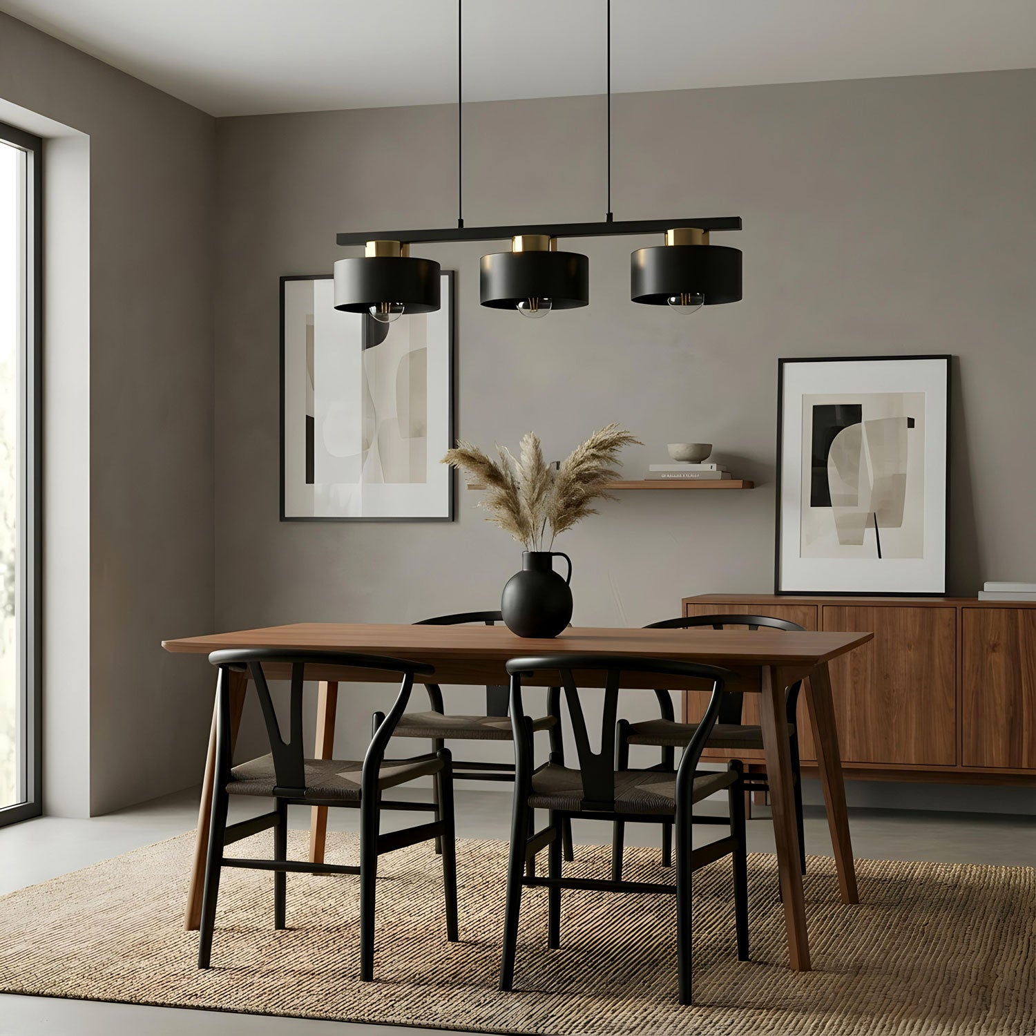 żyrandol Marti black/gold 3xE27