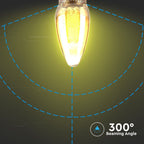 2W Żarówka LED Filament - ART / Klosz Bursztynowy / Barwa:1800K / Trzonek:E14