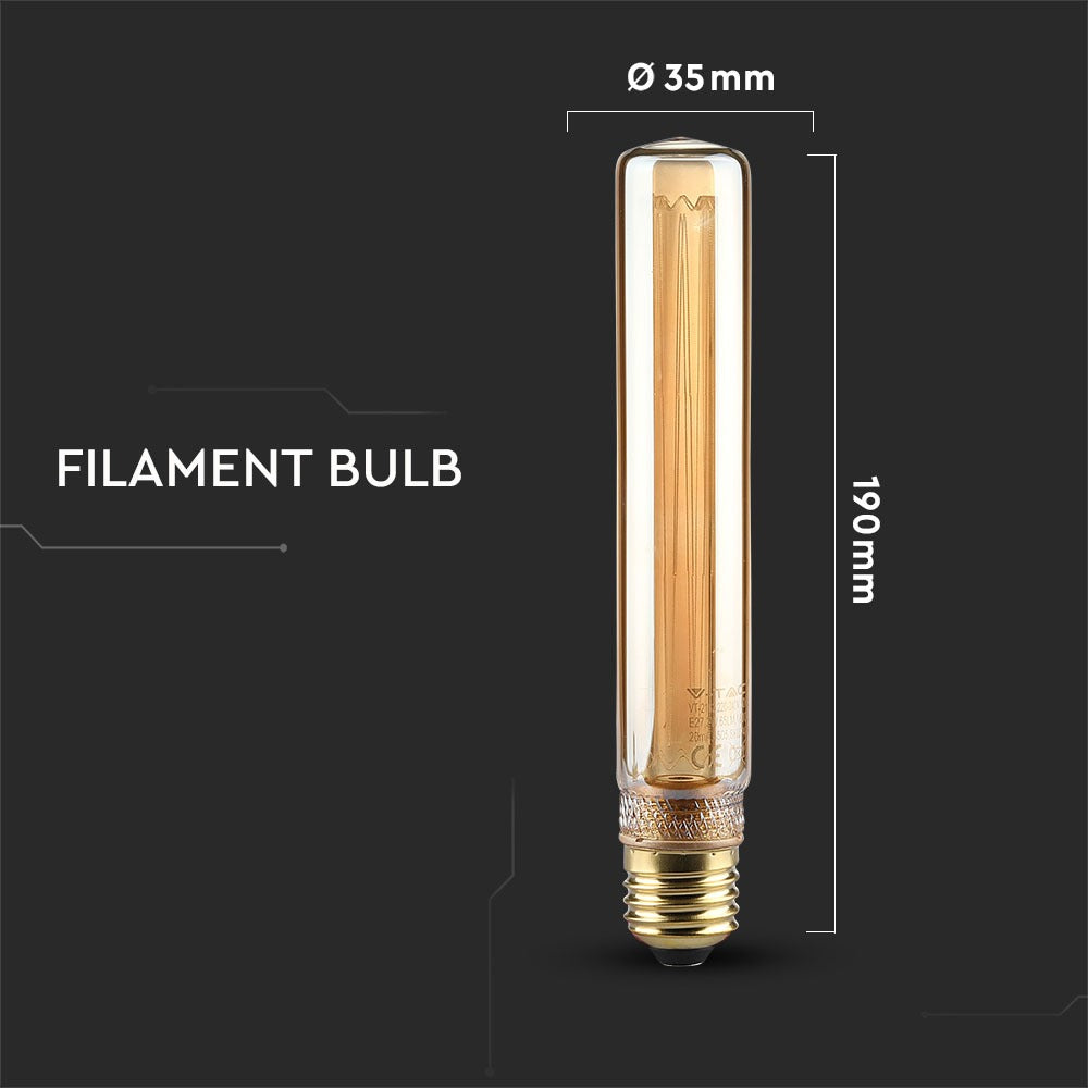 2W T30 Żarówka LED Filament / Klosz Bursztynowy / Barwa:1800K / Trzonek:E27