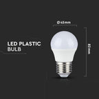 5.5W G45 Żarówka LED / Barwa:6400K / Trzonek:E27 ,CRI>95