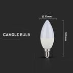 5.5W C35 Żarówka LED / Barwa:6400K / CRI>95 / Trzonek:E14