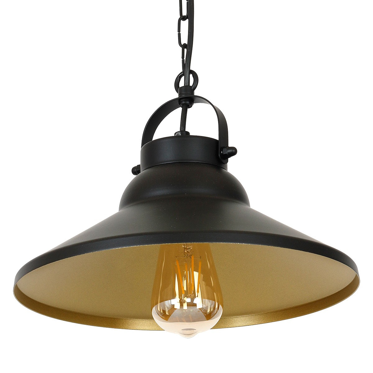 żyrandol Iron black/gold inside 1xE27
