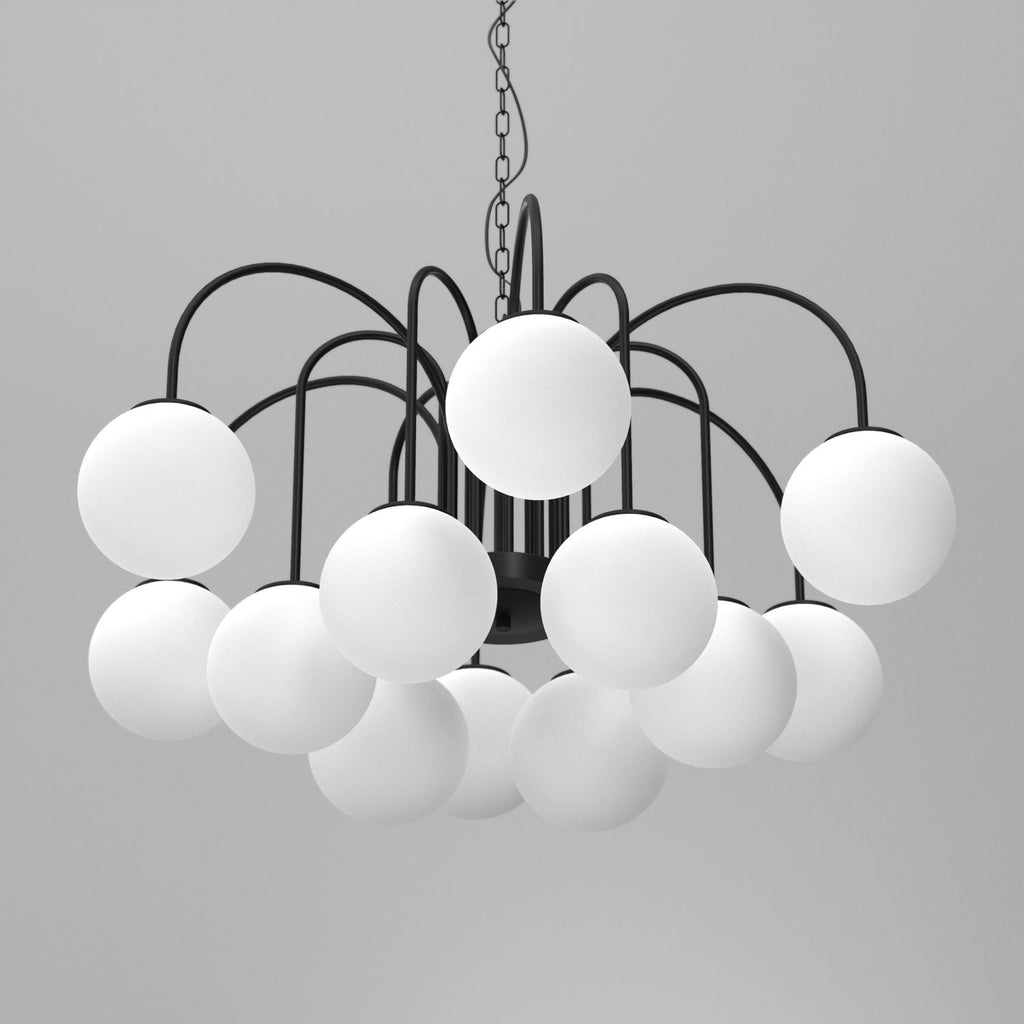 żyrandol Cambridge (glass 2815) black 12xE14