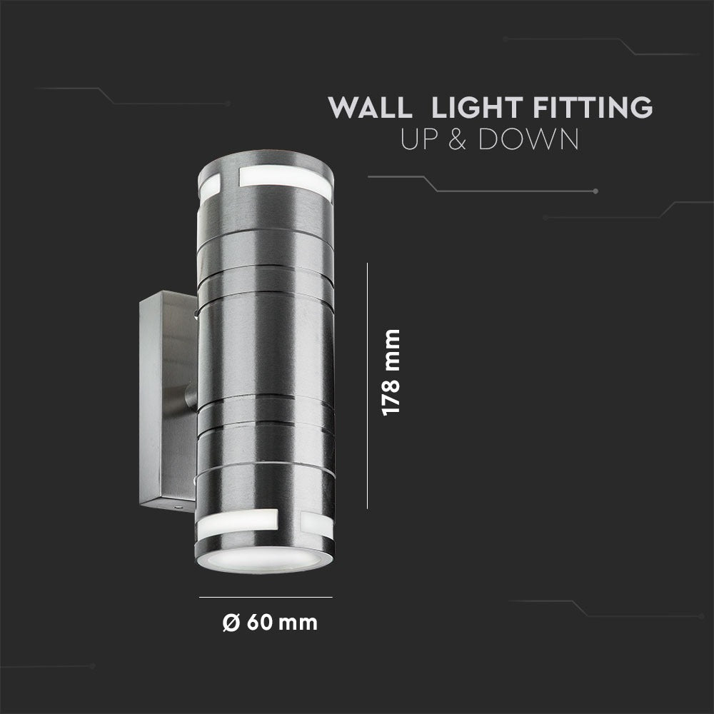 Kinkiet GLASS dwukierunkowy 2xGU10 / Obudowa: stal szlifowana / IP44