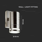 Kinkiet GLASS GU10 / Obudowa: stal szlifowana / IP44