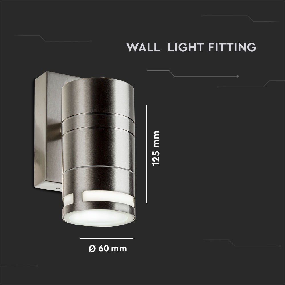 Kinkiet GLASS GU10 / Obudowa: stal szlifowana / IP44
