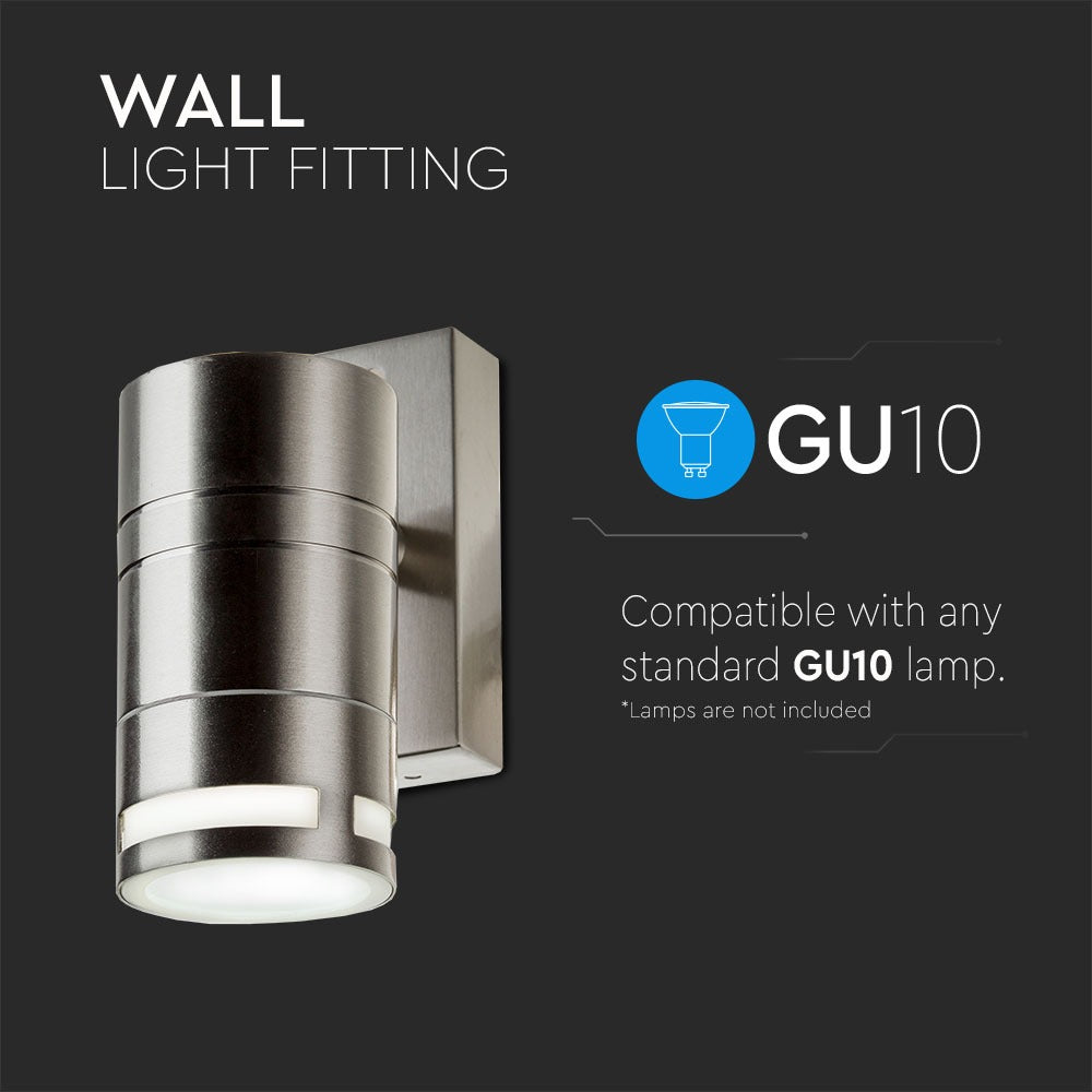 Kinkiet GLASS GU10 / Obudowa: stal szlifowana / IP44