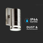 Kinkiet GLASS GU10 / Obudowa: stal szlifowana / IP44
