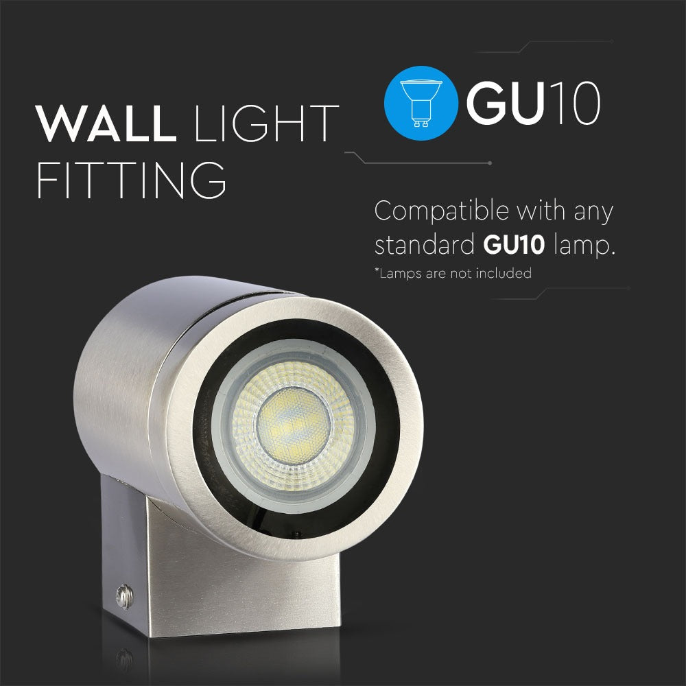 Kinkiet SLEEK GU10 / Obudowa: stal szlifowana / IP44