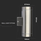 Kinkiet SLEEK dwukierunkowy 2xGU10 / Obudowa: stal szlifowana / IP44