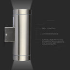 Kinkiet SLEEK dwukierunkowy 2xGU10 / Obudowa: stal szlifowana / IP44