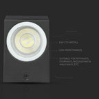 Kinkiet SLEEK dwukierunkowy 2xGU10 / Kształt: kwadrat / Obudowa: Czarna / IP44