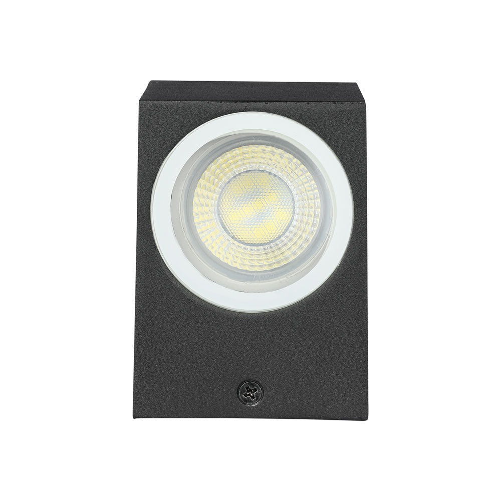 Kinkiet SLEEK dwukierunkowy 2xGU10 / Kształt: kwadrat / Obudowa: Czarna / IP44