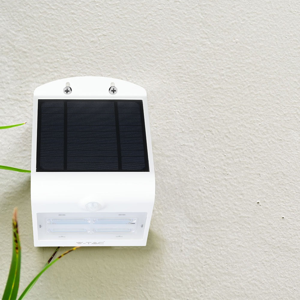 3W Lampa solarna ścienna / Trójkąt / Barwa:4000K+3000K / Obudowa: Biały + Czarny