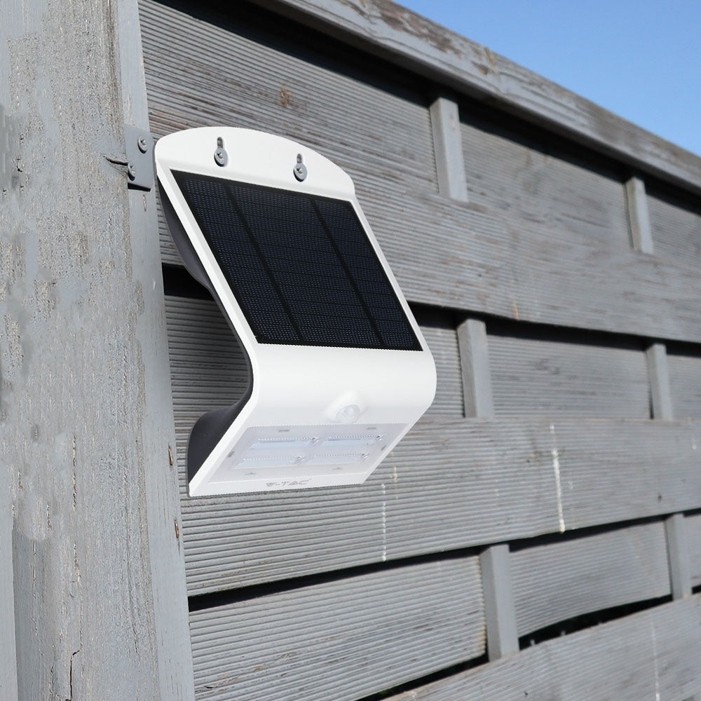3W Lampa solarna ścienna / Trójkąt / Barwa:4000K+3000K / Obudowa: Biały + Czarny