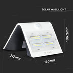 3W Lampa solarna ścienna / Trójkąt / Barwa:4000K+3000K / Obudowa: Biały + Czarny