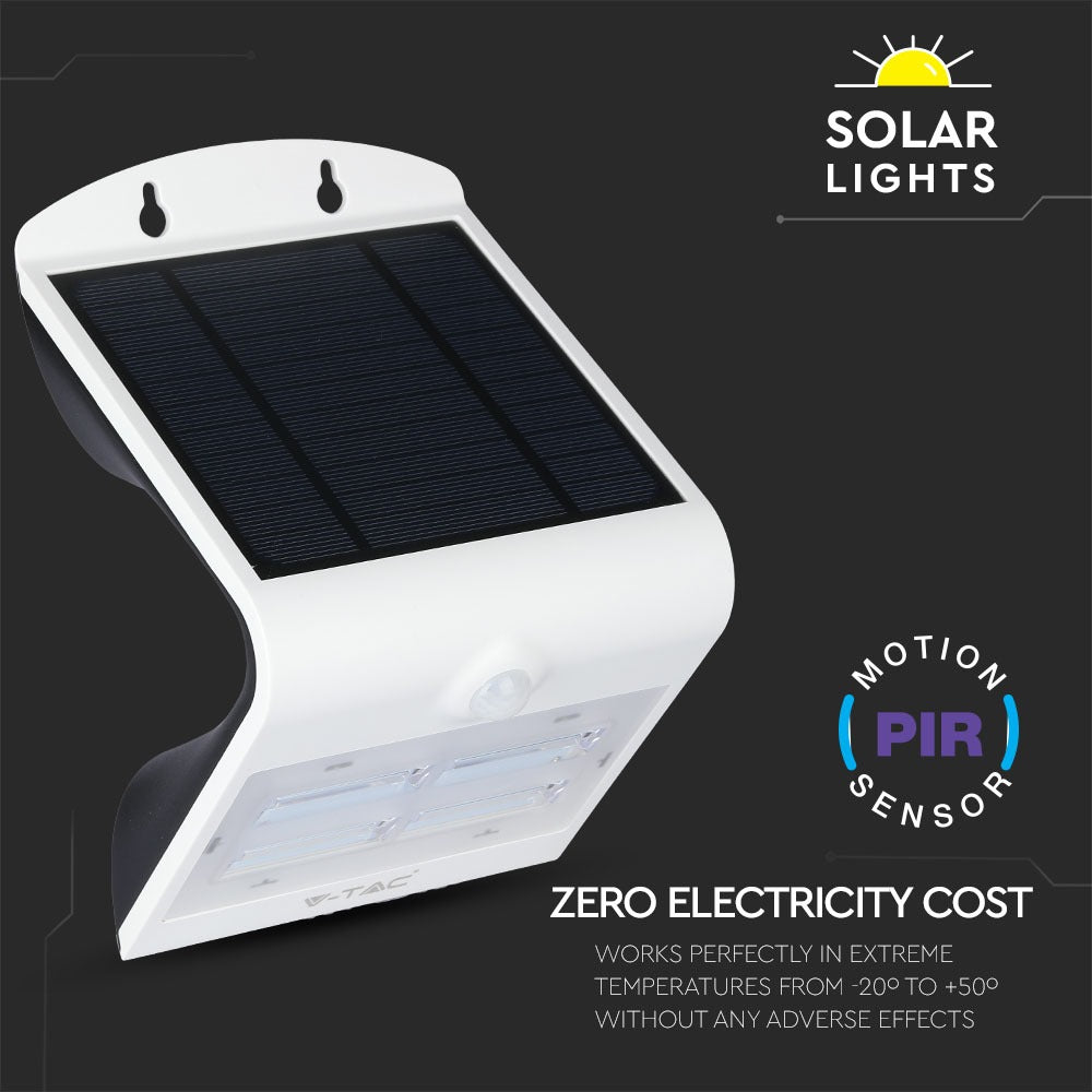 3W Lampa solarna ścienna / Trójkąt / Barwa:4000K+3000K / Obudowa: Biały + Czarny