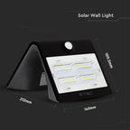 3W Lampa solarna ścienna / Trójkąt / Barwa:4000K+3000K / Obudowa: Czarny + Czarny