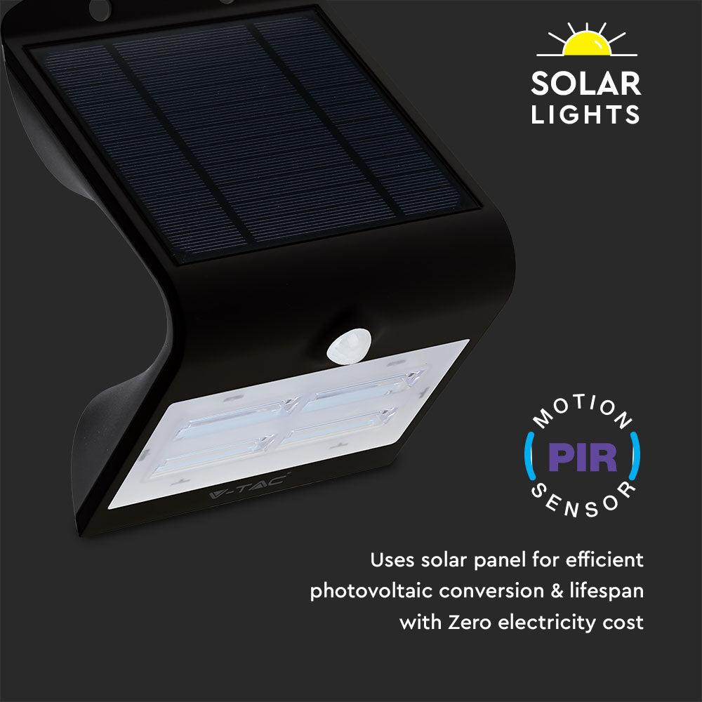 3W Lampa solarna ścienna / Trójkąt / Barwa:4000K+3000K / Obudowa: Czarny + Czarny