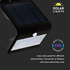 3W Lampa solarna ścienna / Trójkąt / Barwa:4000K+3000K / Obudowa: Czarny + Czarny