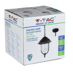 Lampa ogrodowa wisząca 1xE27 / Retro / Czarny / IP44