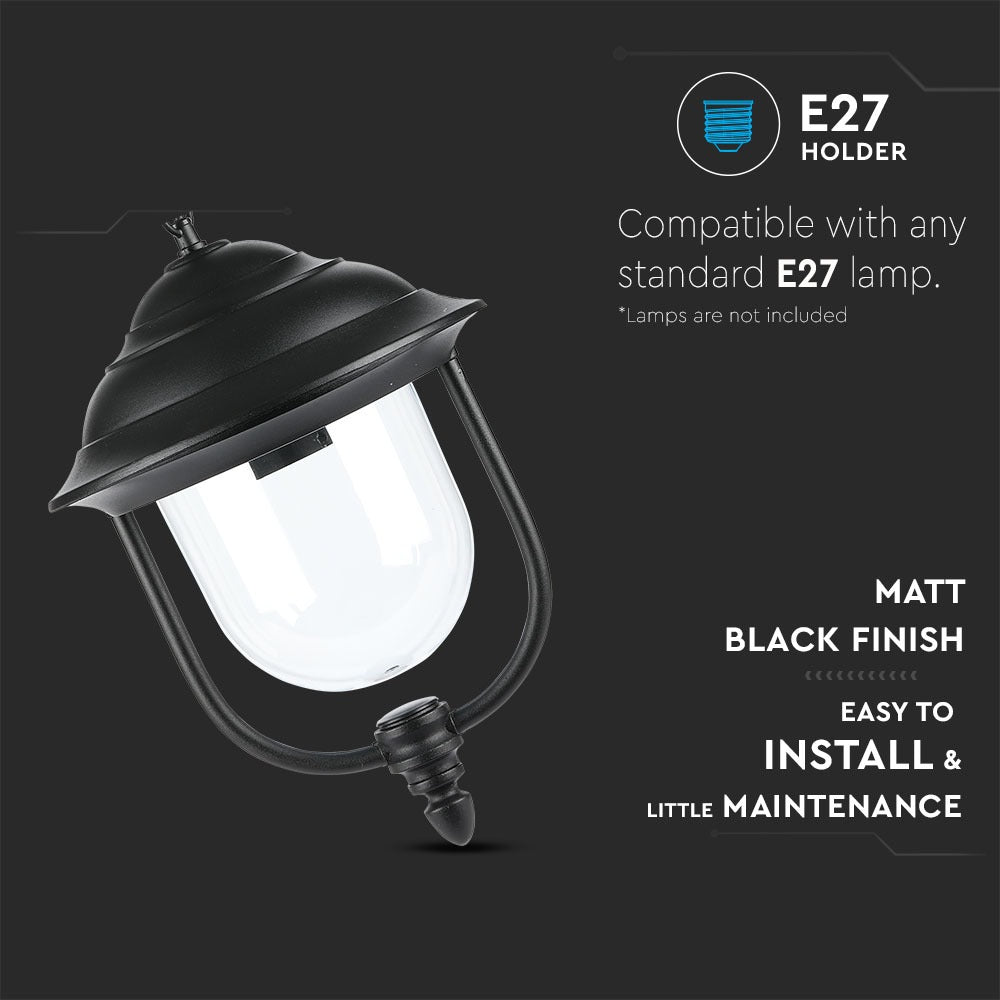 Lampa ogrodowa wisząca 1xE27 / Retro / Czarny / IP44