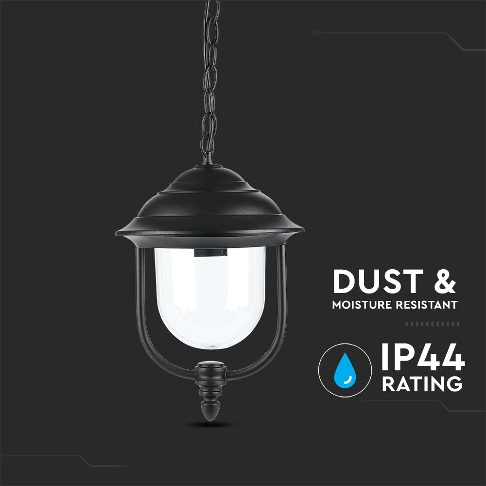Lampa ogrodowa wisząca 1xE27 / Retro / Czarny / IP44