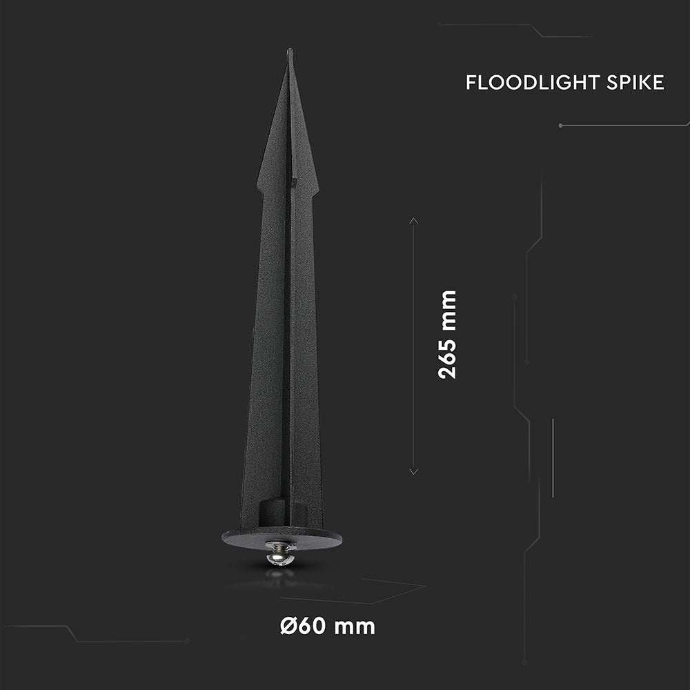Uchwyt wbijany SPIKE / Obudowa: Czarny / Wymiary:60 x 265