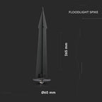 Uchwyt wbijany SPIKE / Obudowa: Czarny / Wymiary:60 x 265
