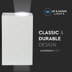 Kinkiet SLEEK dwukierunkowy 2xGU10 / Kształt: kwadrat / Obudowa: Biała / IP44